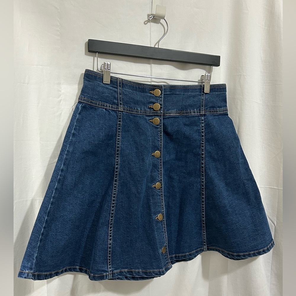 Draper James - Blue Denim Skater Skirt - Picture 2 of 11
